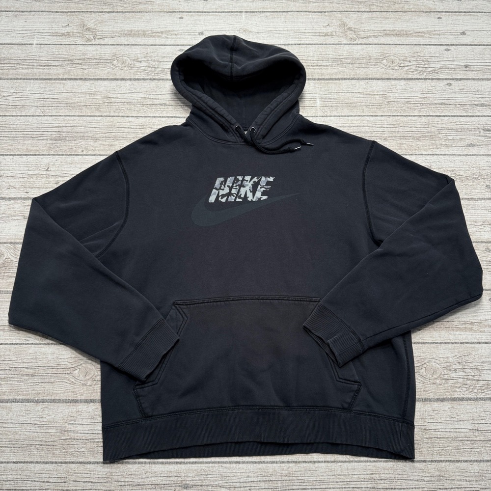 Nike Black Hoodie with Subtle Grey Logo